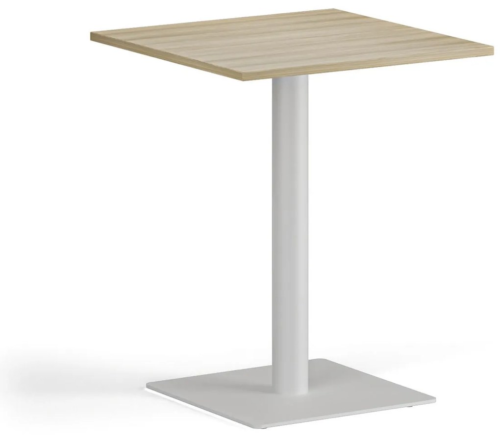 Konferenčný stolík ENZO, 60x60 cm, biela podnož, dub prírodný