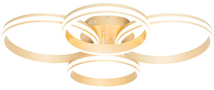 Stropné svietidlo mosadz vrátane LED 3-stupňový stmievač 4-svetlá - Navara