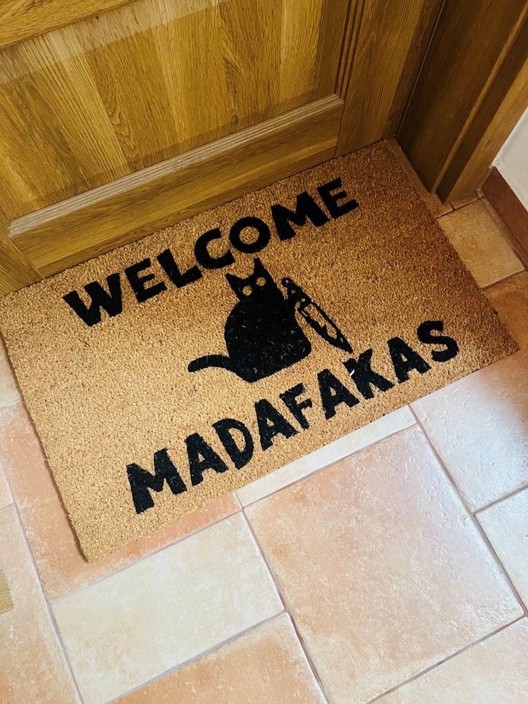 Hanse Home, Rohožka Welcome madafakas 105668 – na von aj na doma, 45x75, hnedá, chodba / predsieň