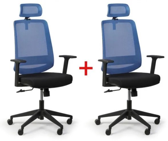 Kancelárska stolička RICH 1+1 ZADARMO, modrá