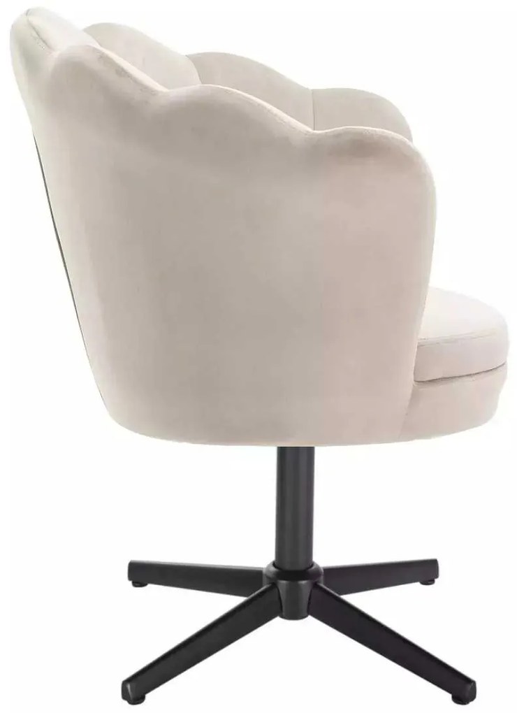 LuxuryForm DESIGN Kreslo FREY VELUR na čiernom kríži - latte