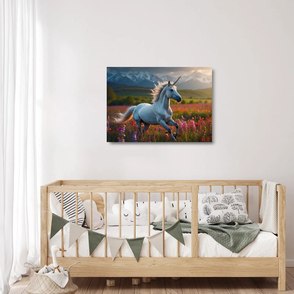 Sklenený obraz - Jednorožec (70x50 cm)