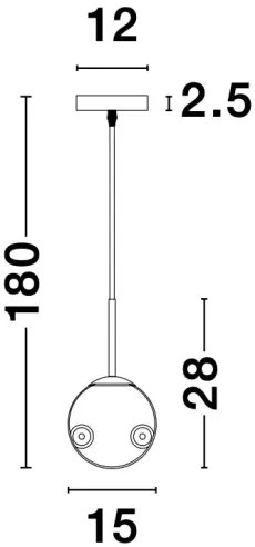 LED luster Spada 15 chróm