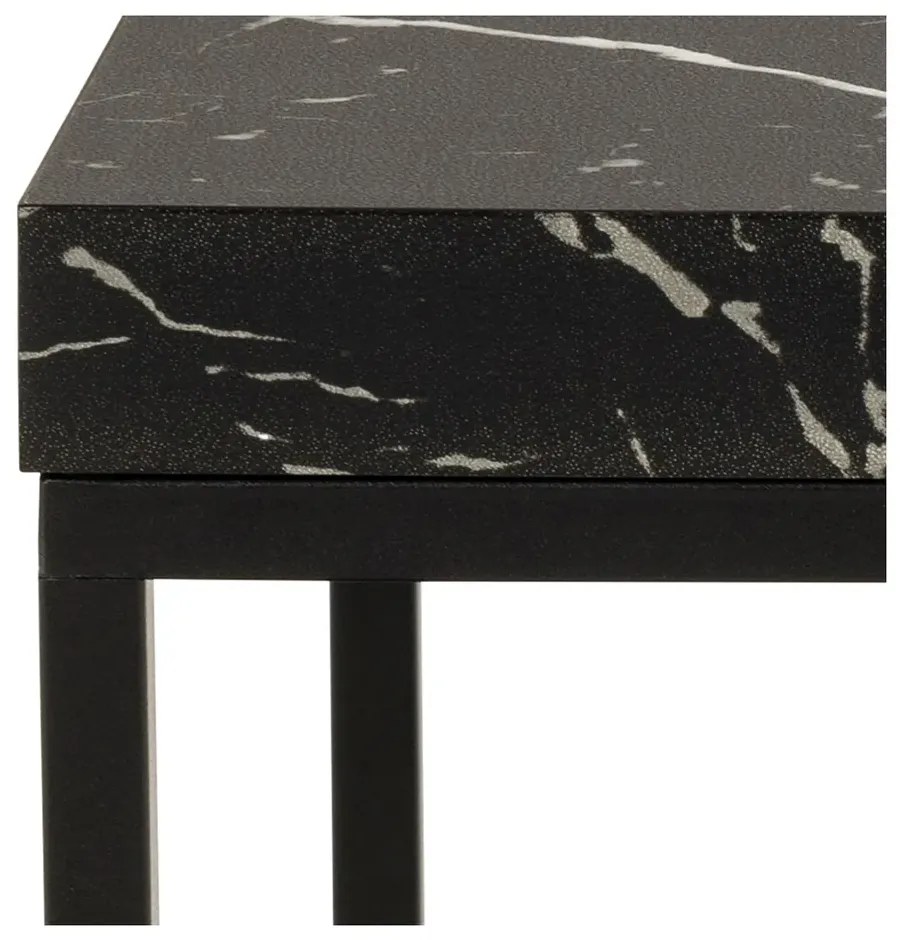 Odkládací stolek Barossa 40 cm mramor/černý