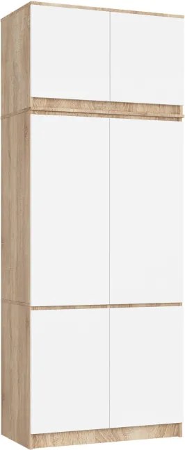 Skriňa s nadstavcom S 90 cm dub sonoma / biela