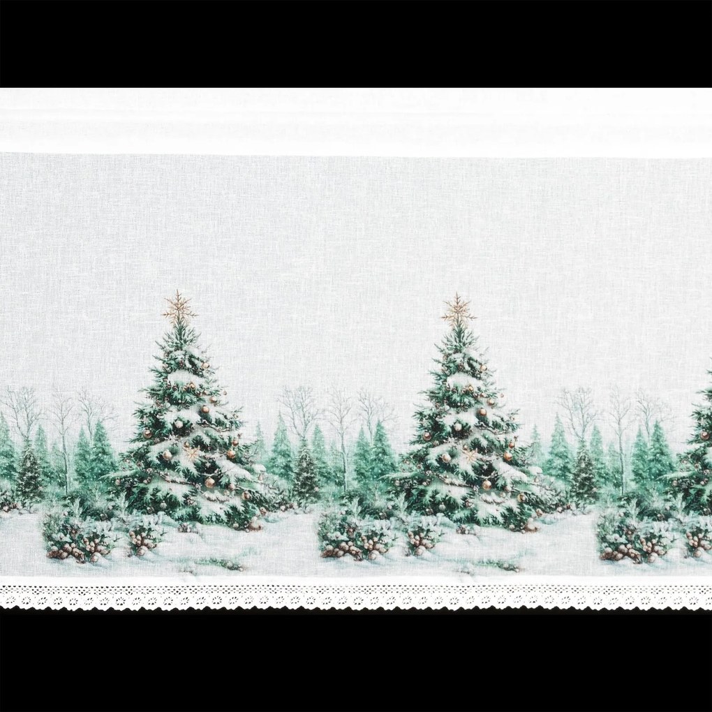 KRÁTKA VIANOČNÁ ZÁCLONA NA PÁSKE XMAS9 150X60 CM VZOROVANÁ