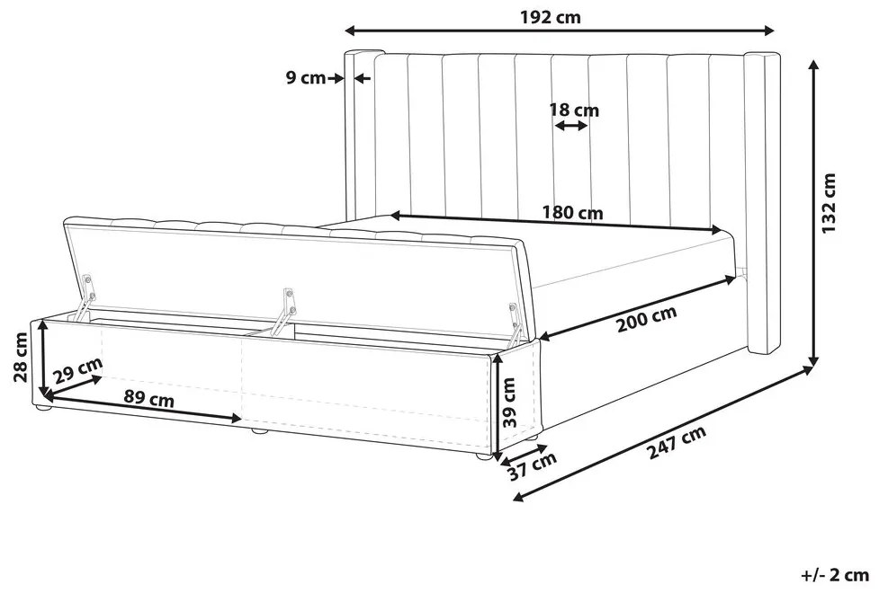 Manželská posteľ 180 cm Noya (čierna). Vlastná spoľahlivá doprava až k Vám domov. 1081726