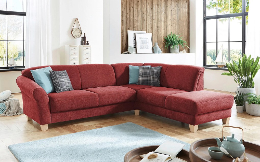 XXXLutz ROHOVÁ SEDAČKA, textil, červená Sit & More - Sedačky - 000144005339