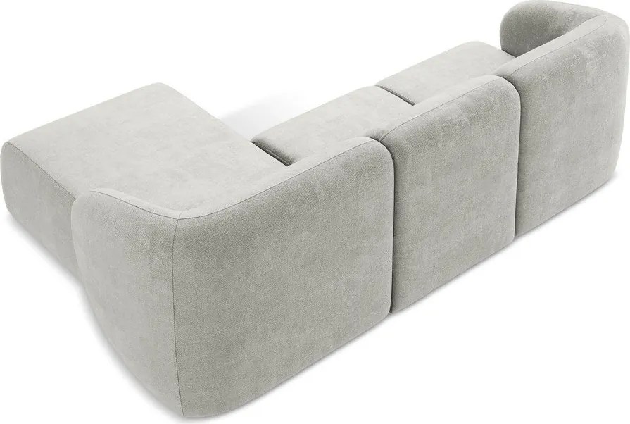 Svetlosivá ženilková rohová pohovka (pravý roh/s leňoškou) Lani – Makamii