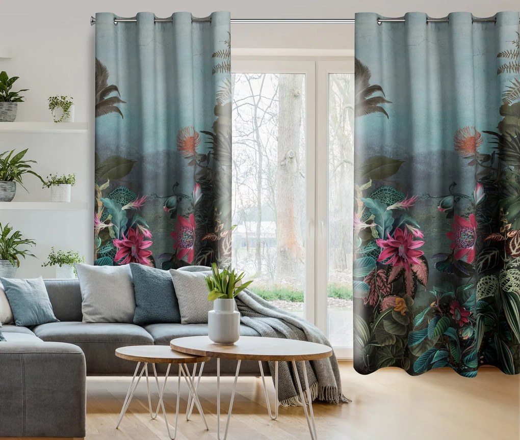 ZATEMŇOVACÍ ZÁVES NA KRÚŽKOCH ALINE 140X250 CM VZOROVANÁ