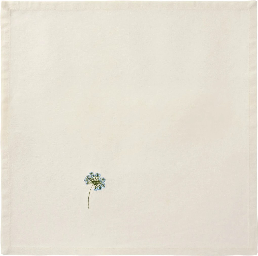 Ib Laursen Látkový obrúsok s výšivkou Flora Blue umbel flower