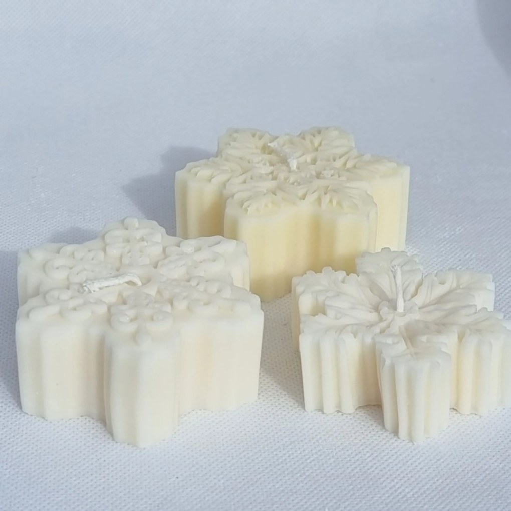 PROXIMA.store - Sójová sviečka - SADA SNEHOVÉ VLOČKY