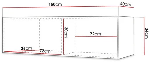 TV skrinka/stolík Torro I 150 (čierna). Vlastná spoľahlivá doprava až k Vám domov. 1123161