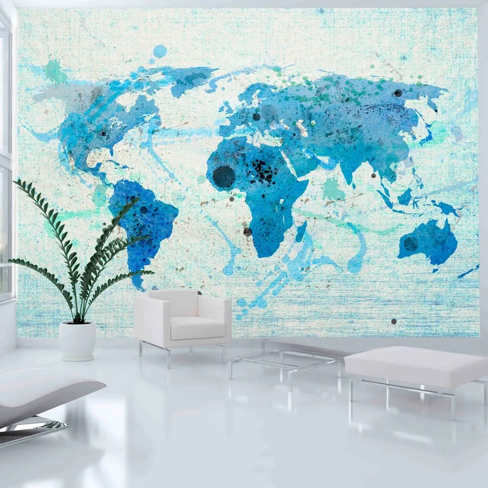 Fototapeta mapa sveta ladená do modrej farby - Cruising and sailing: The World map