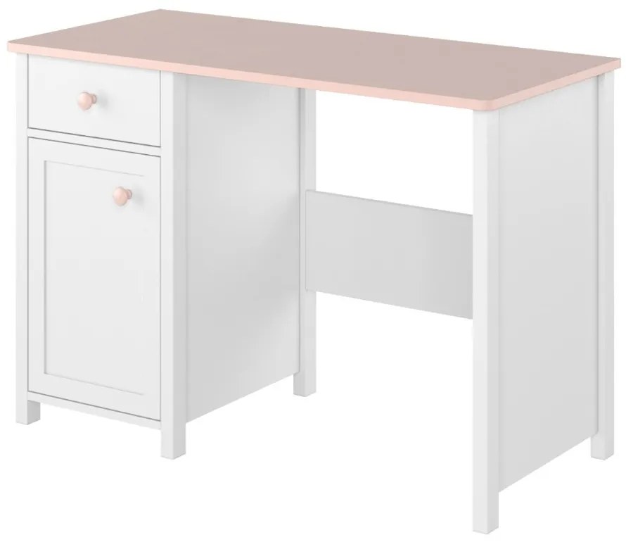 PISACÍ STÔL ELIŠKA BIELY + RUŽOVÝ