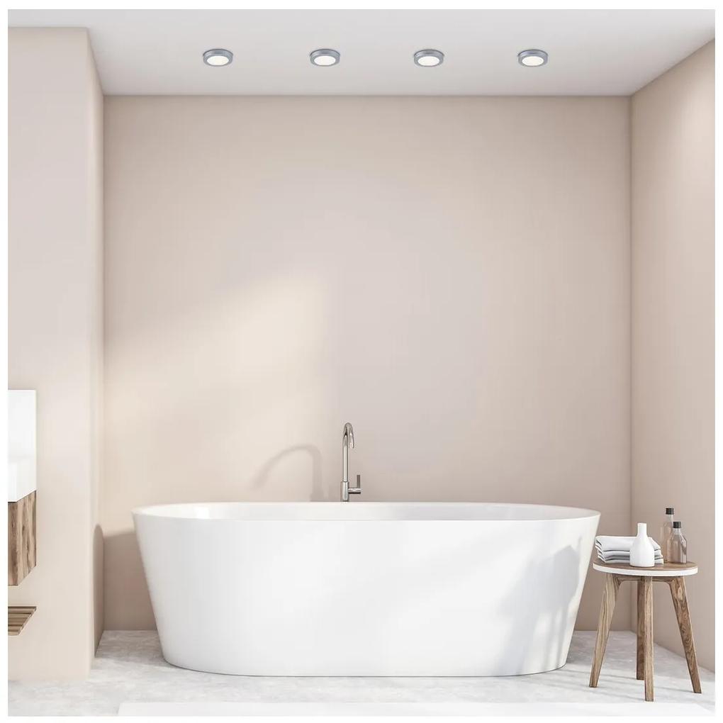 RABALUX Kúpeľňové stropné LED osvetlenie COCO, 3W, denná biela, 8,5cm, okrúhle, strieborné