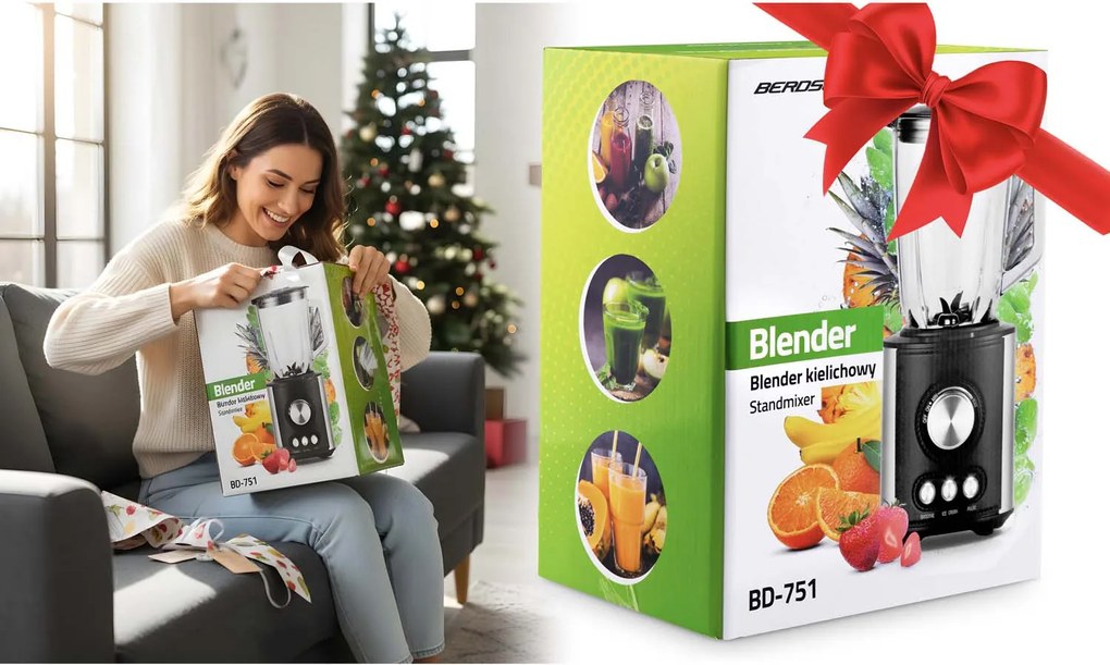 Stolný mixér 1,5 l 800W Berdsen BD-751 - čierny