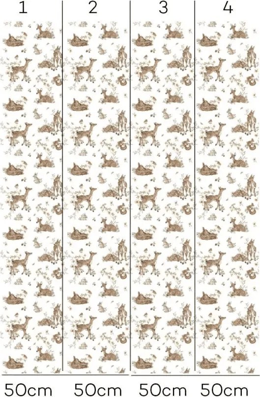 Tapeta jelenia lúka biela 280x50 cm