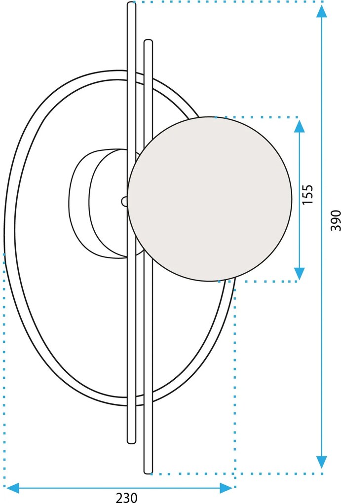 Toolight Toolight, LED nástenné svietidlo 50cm APP1436-W, zlatá, OSW-05052