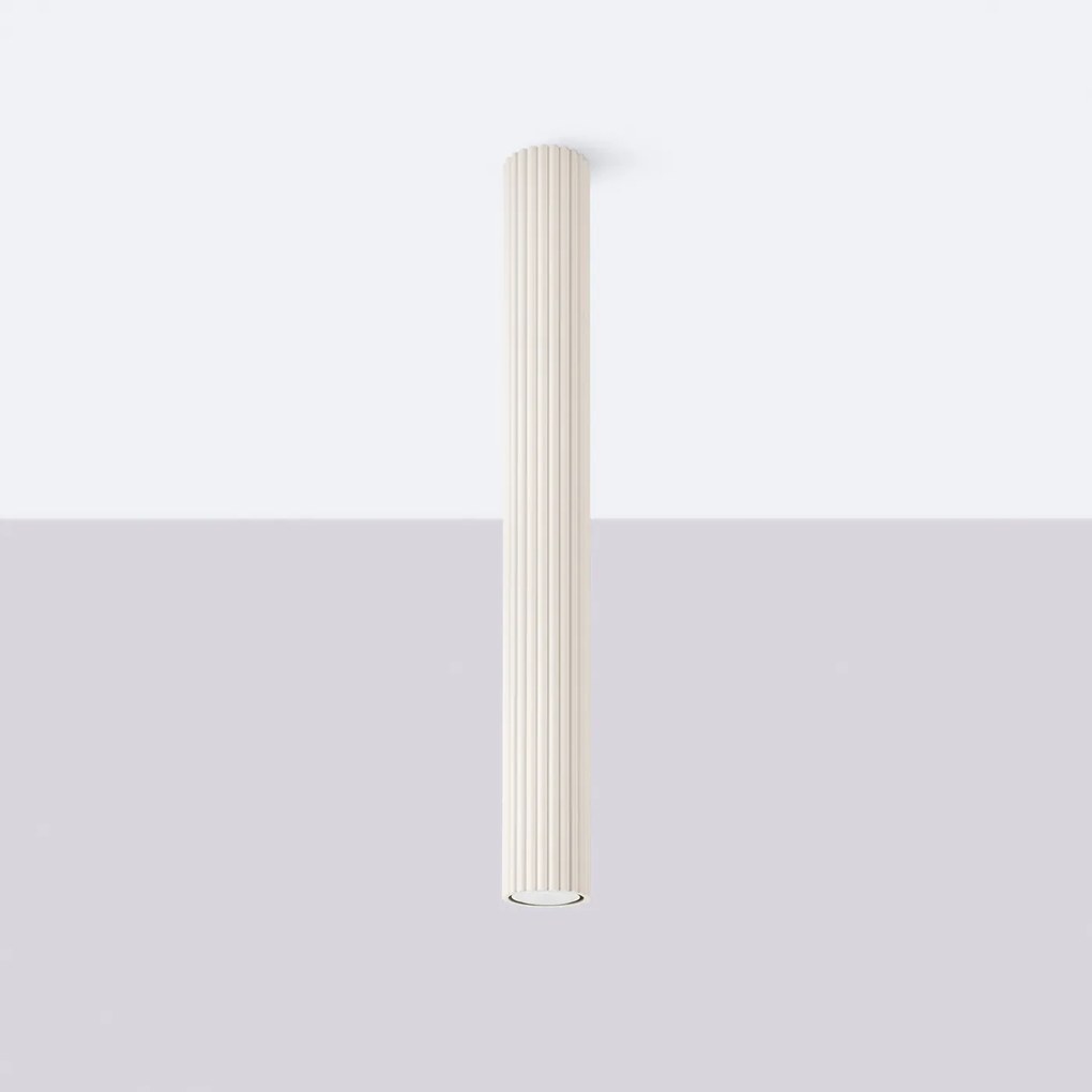 Stropné svietidlo Karbon, 1x béžové kovové tienidlo, (60 cm)