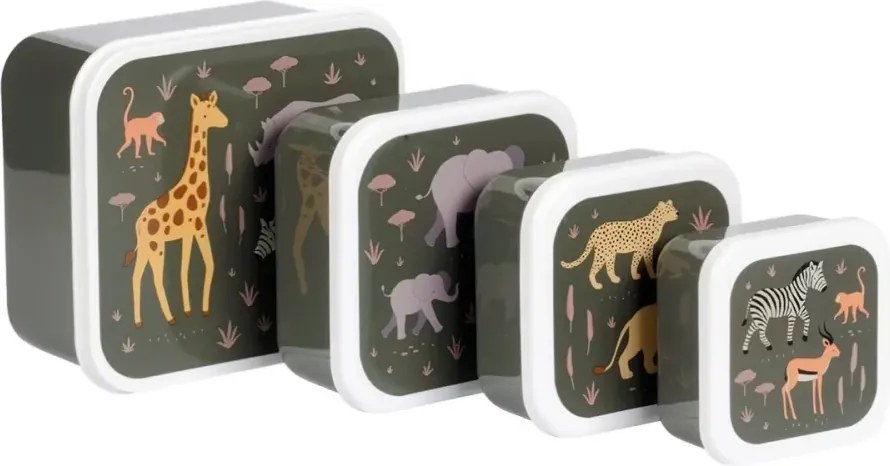 Sada 4 škatuliek na obed a desiatu savana