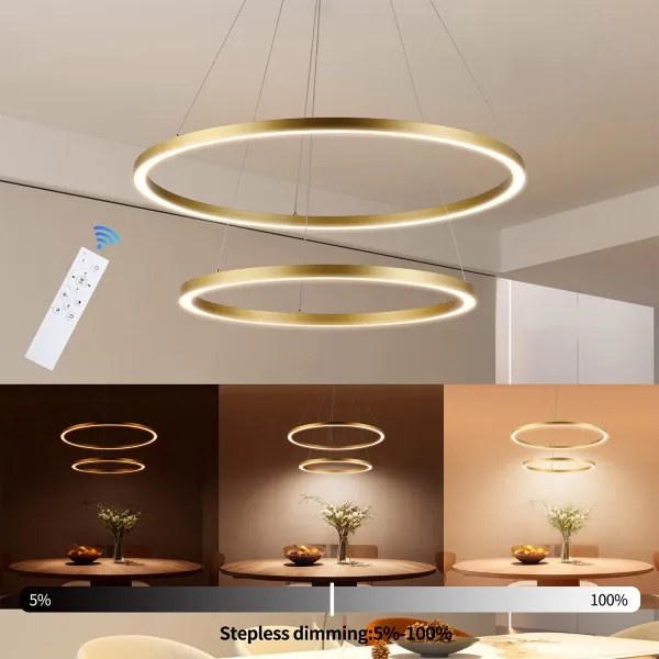 Brilagi - stmievateľný LED luster na lanku PORTOFINO LED/98W/230V pr. 80 cm zlatá +DO