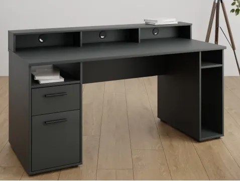 Písací stôl s nástavcom Kamil, antracitový%