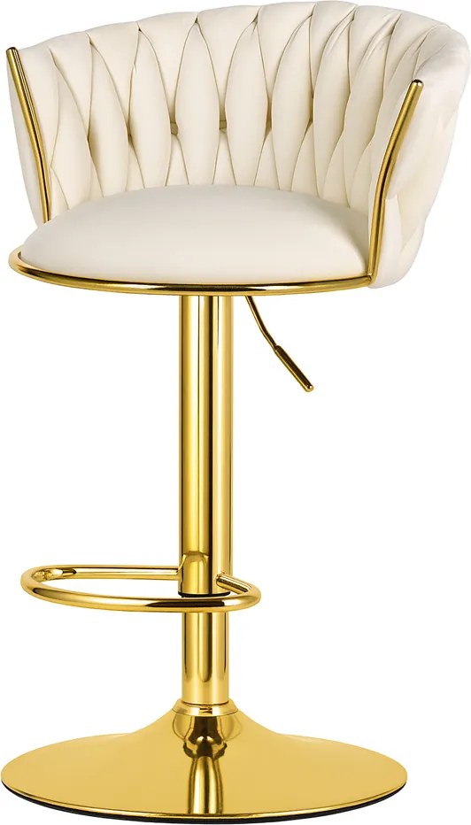 Barová stolička MIG béžová / zlatá podnož