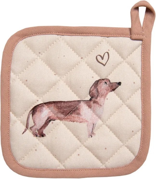 Bavlnená chňapka - podložka Dachshund Love - 20 * 20 cm