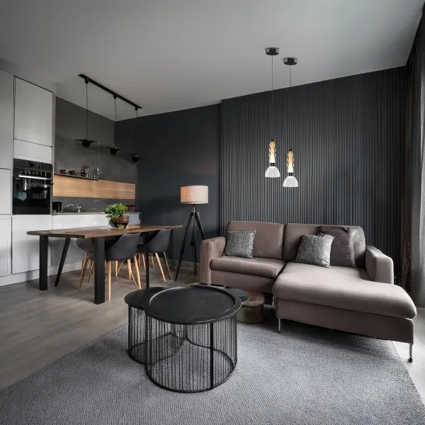 LED Luster na lanku LUCCO LED/13W/230V pr. 15 cm dymová