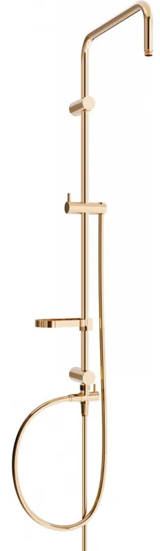 Mexen X, sprchový stĺp, sprchová hadica 150cm, mydelnička, prepínač sprchy, ružové zlato, 7939199-60