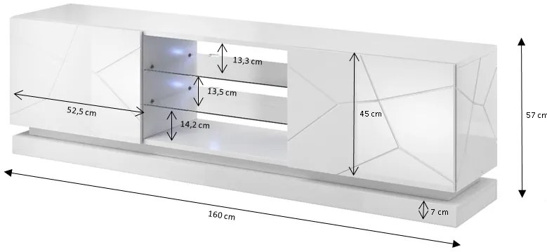 Cama Biely stolík pod TV Qiu 160