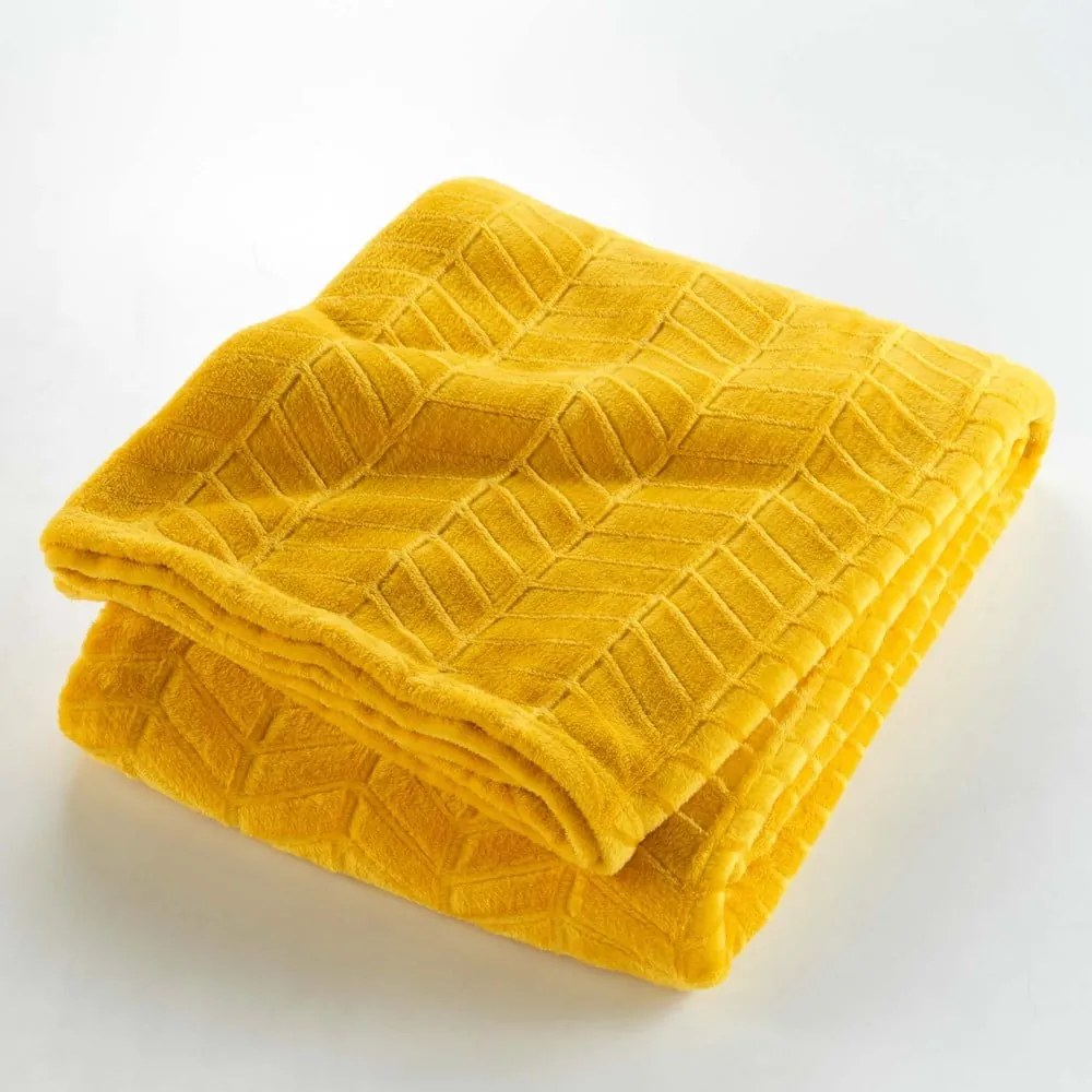 Žltý pléd z mikroflanelu 180x220 cm Arya – douceur d'intérieur