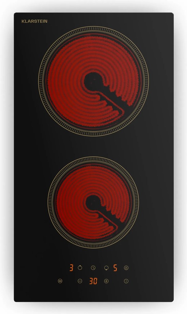 Klarstein Victoria sklokeramická varná doska, 2 zóny, elegantná, nadčasová, 3000 W, 30 cm