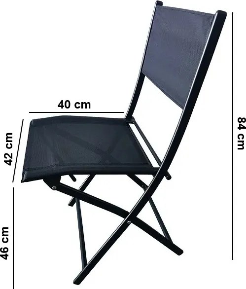 TRENDIE Zostava záhradného nábytku - 2 stoličky a stôl 65cm polovičný