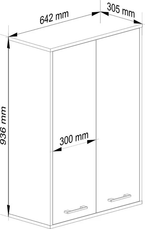 Závesná kúpeľňová skrinka Fin W64 64 cm - výber z 8 prevedení