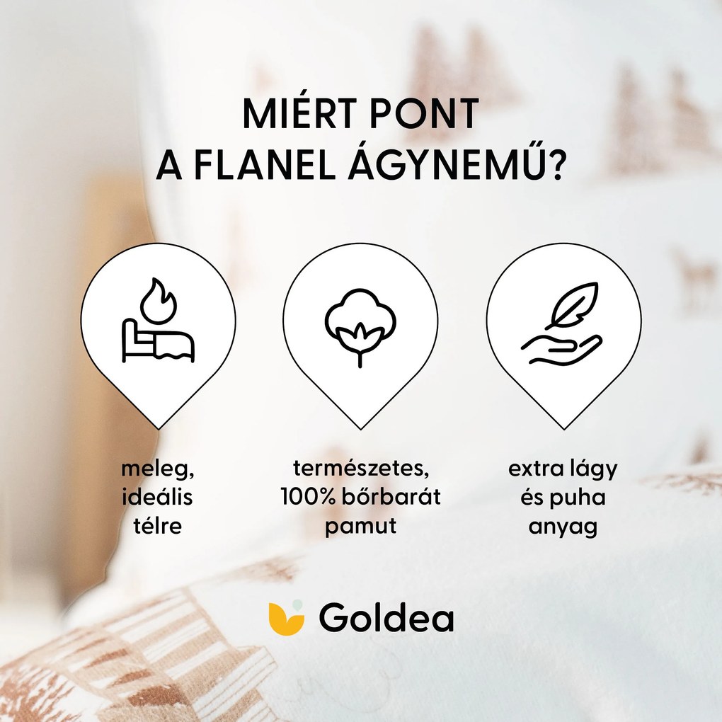 Goldea flanelové posteľné obliečky - beskydy 140 x 220 a 70 x 90 cm