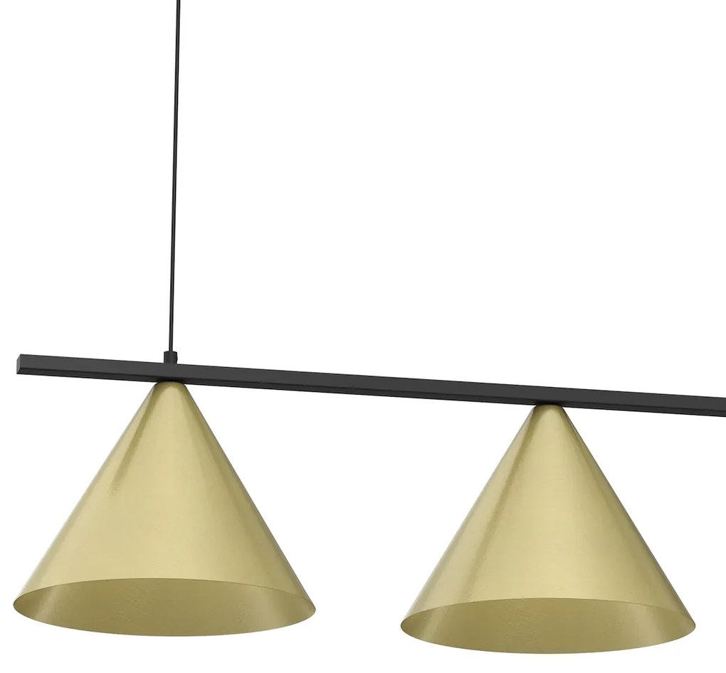 Závesné svietidlo Capital, 3x zlaté kovové tienidlo, (fi 30cm), b
