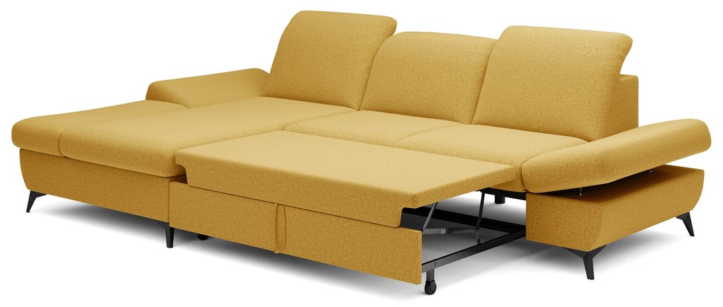 Rohová sedacia súprava Harpie (horčicová) (L). Akcia -10%. Vlastná spoľahlivá doprava až k Vám domov. 1097986