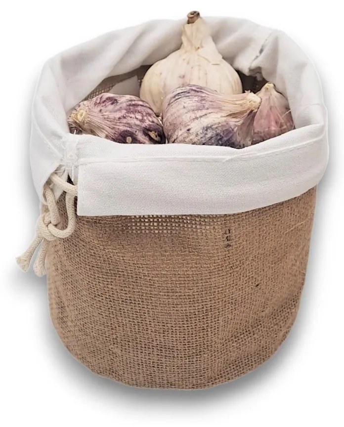 Zeller Present Súprava 3 jutových vrecúšok so sťahovacou šnúrkou na zemiaky, cibuľu a cesnak