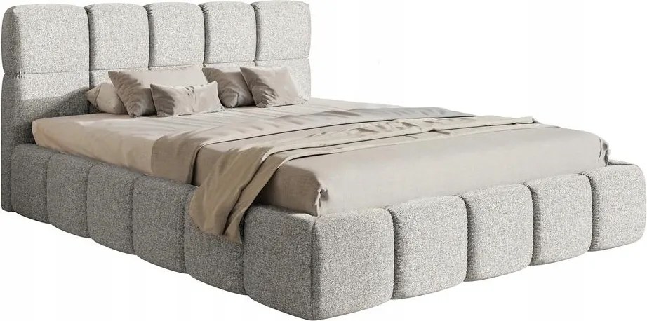 Manželská posteľ 160 cm Cirsten 160 (s roštom, s úl. priest.) (svetlá sivá)