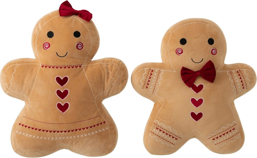 Sada 2 vankúšov holka a chlapec Perníček Gingerbread – 45*10*49 cm