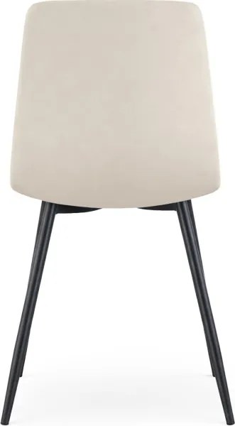 Sada štyroch jedálenských stoličiek LIVO zamatové, béžové / čierne nohy (4 ks)