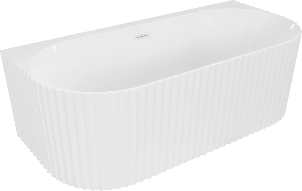 Mexen Sella Ryhovaná Vaňa 170x80 cm, Biela Lesk, Prepadový Otvor