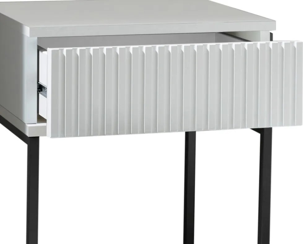 Nočný stolík s 1 zásuvkou Marle, biely