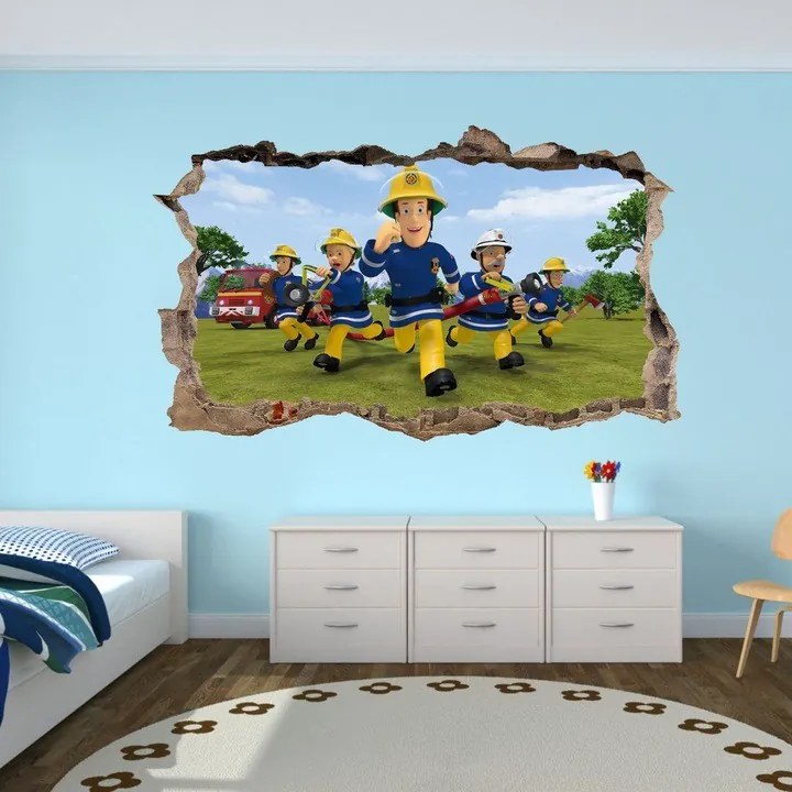 domtextilu.sk domtextilu.sk Nálepka na stenu požiarnik Sam 47x77cm 41794