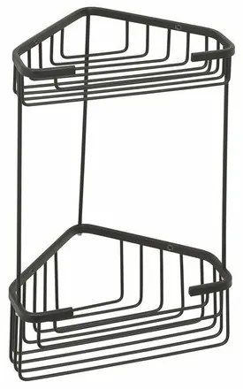 GEDY 2482-14 Smart dvojposchodová rohová polica 20 x 32,5 x 15,1 cm, čierna mat