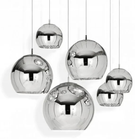 Toolight - Závesná lampa guľa 20cm LE03-1, chrómová, OSW-00705