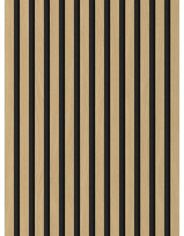 Mexen Lam-F, akustické stenové lamely 275 × 30 cm, plstený podklad 8 mm, technická dyha, dub zlatistý, S105-275307-3015-003