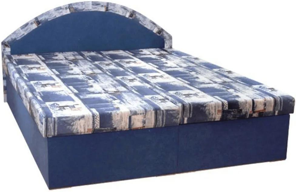 Manželská posteľ, molitánová, modrá/vzor, EDVIN 7